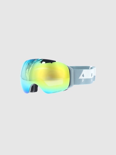 Gogle narciarskie z multibarwną powłoką uniseks 4F 4FWAW25AGOGU068 - turkusowe