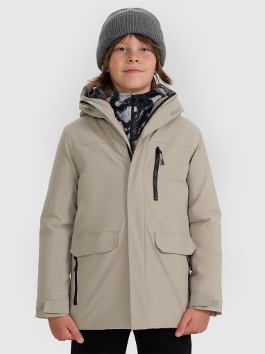  4F JUNIOR Chłopięca kurtka przejściowa 4F 4FJRAW25TJACM309  beżowa Beżowy