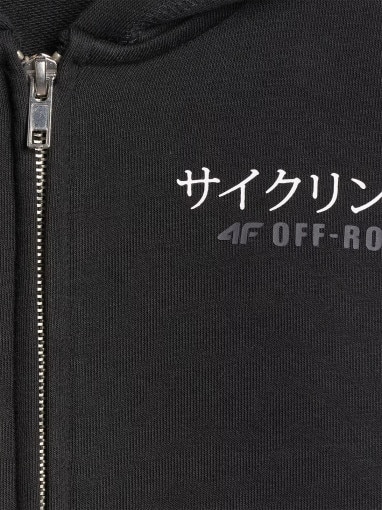 Chłopięca bluza rozpinana z kapturem 4F 4FJRAW25TSWSM2346 - czarna