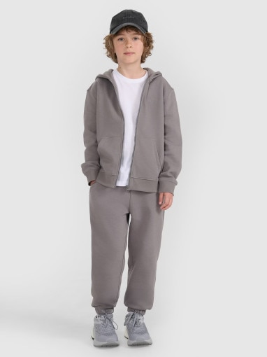 Chłopięca bluza rozpinana z kapturem 4F 4FJRAW25TSWSM2488 - szara