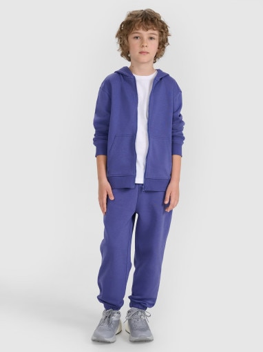 Chłopięca bluza rozpinana z kapturem 4F 4FJRAW25TSWSM2488 - niebieska