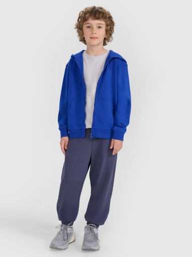 Chłopięca bluza rozpinana z kapturem 4F 4FJRAW25TSWSM2488 - niebieska