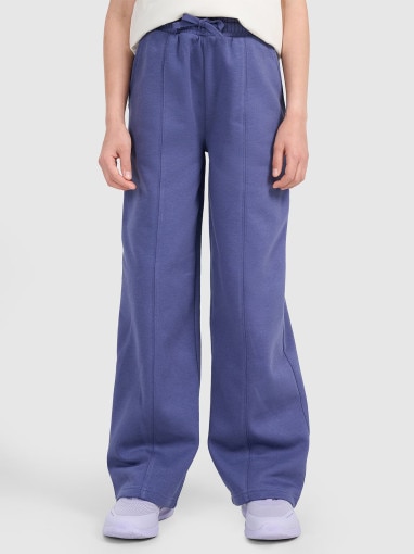 Dziewczęce spodnie dresowe 4F 4FJRAW25TTROF1598 - granatowe