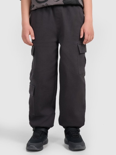 Chłopięce spodnie cargo 4F 4FJRAW25TTROM1527 - szare