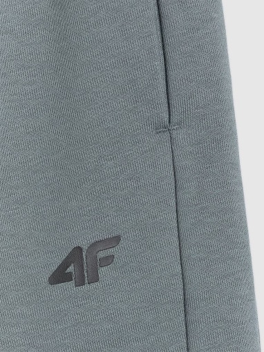 Chłopięce spodnie dresowe joggery 4F 4FJRAW25TTROM1578 - turkusowe