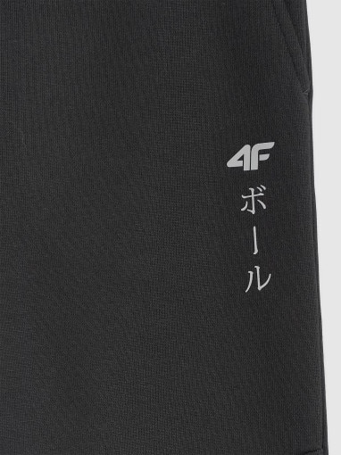 Chłopięce spodnie dresowe joggery 4F 4FJRAW25TTROM1663 - czarne
