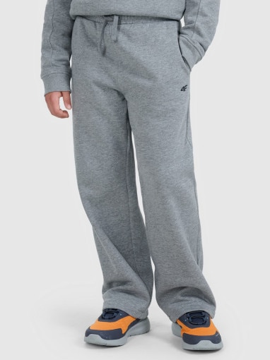 Chłopięce spodnie dresowe 4F 4FJRAW25TTROM1670 - szare
