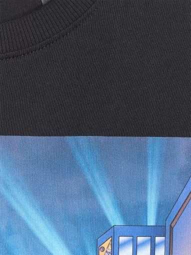 Chłopięcy t-shirt z nadrukiem 4F 4FJRAW25TTSHM3061 - czarny