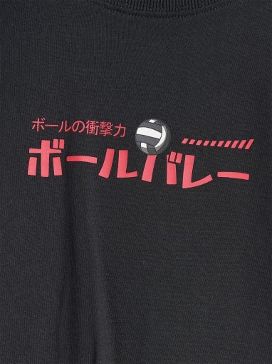 Chłopięcy t-shirt oversize z nadrukiem 4F 4FJRAW25TTSHM3064 - czarny