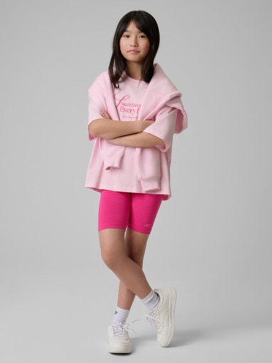  4F JUNIOR Dziewczęce kolarki dzianinowe 4F 4FJRSS26TSTIF033  różowe Różowy