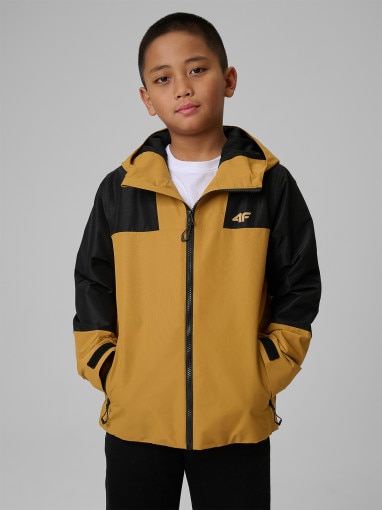  4F JUNIOR Chłopięca kurtka przejściowa 4F 4FJRSS26TTJAM1137  brązowa Brązowy
