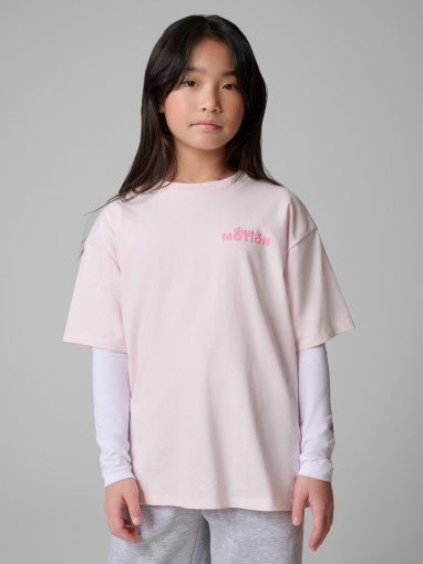  4F JUNIOR Dziewczęcy tshirt z nadrukiem 4F 4FJRSS26TTSHF4137  różowy Różowy