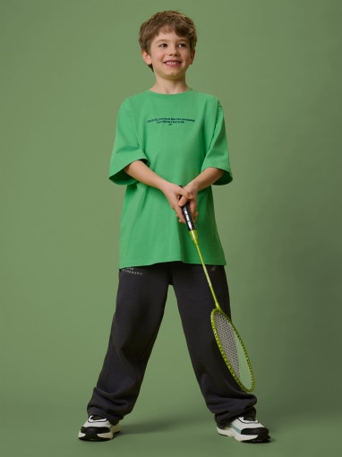 Chłopięcy t-shirt z nadrukiem 4F 4FJRSS26TTSHM3696 - zielony