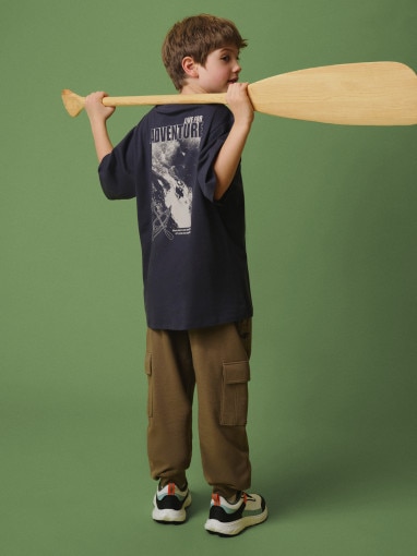  4F JUNIOR Chłopięcy tshirt z nadrukiem 4F 4FJRSS26TTSHM3748  szary Szary