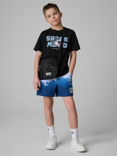  4F JUNIOR Chłopięce spodenki plażowe 4F 4FJRSS26UBDSM213  niebieskie Niebieski