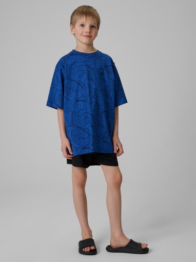  4F JUNIOR Chłopięce spodenki plażowe 4F 4FJRSS26UBDSM217  czarne Czarny