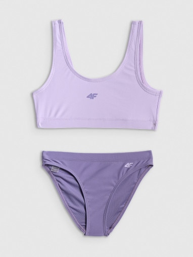  4F JUNIOR Dziewczęcy kostium kąpielowy dwuczęściowy 4F 4FJRSS26UBKSF062  fioletowy Fioletowy