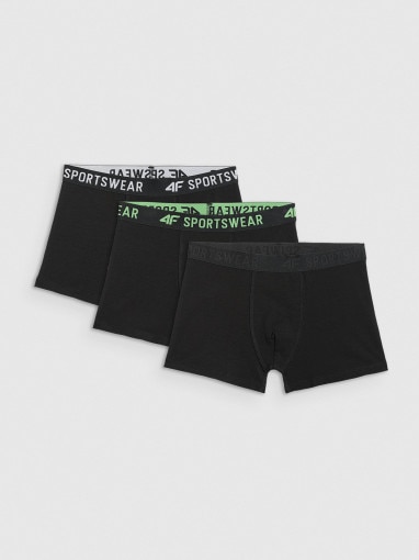  4F JUNIOR Chłopięce bokserki (3pack) 4F 4FJRSS26UBXSM095  czarne Czarny