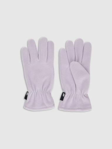 4F JUNIOR Dziecięce rękawiczki polarowe 4F 4FJWAW25AGLOU156  fioletowe Jasny fiolet