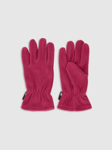  4F JUNIOR Dziecięce rękawiczki polarowe 4F 4FJWAW25AGLOU156  różowe Różowy