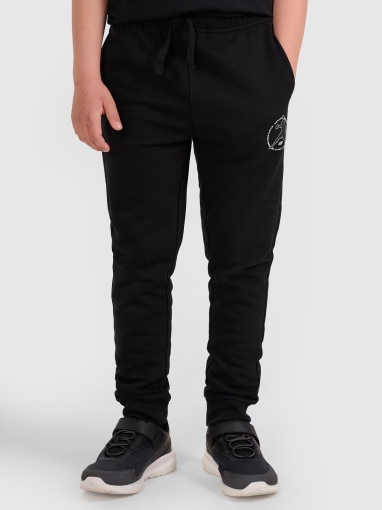 Chłopięce spodnie dresowe joggery 4F 4FJWAW25TTROM1258 - czarne