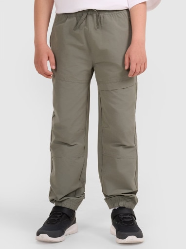 Chłopięce spodnie joggery casual 4F 4FJWAW25TTROM1259 - szare