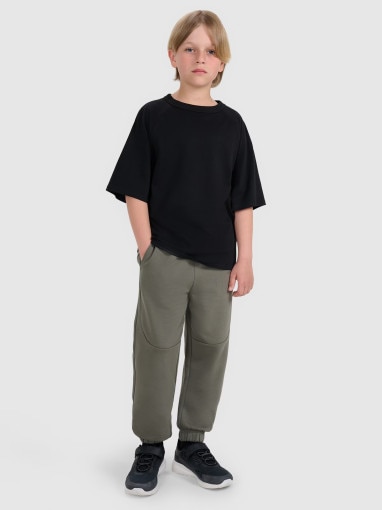 Chłopięcy t-shirt oversize 4F 4FJWAW25TTSHM2411 - czarny