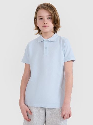  4F JUNIOR Dziecięca koszulka polo 4F 4FJWMM00TPTSU513  niebieska Niebieski