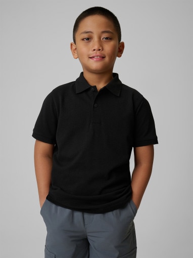  4F JUNIOR Chłopięce polo 4F 4FJWSS26TPTSM662  czarne Czarny