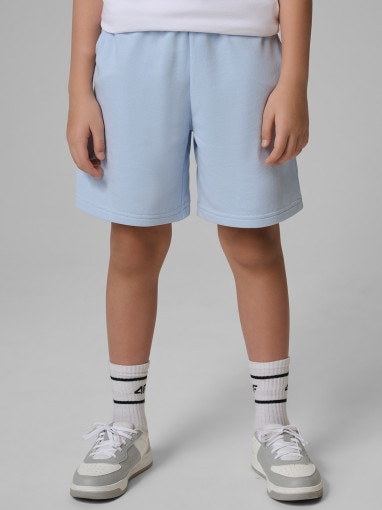  4F JUNIOR Chłopięce spodenki dresowe 4F 4FJWSS26TSHOM780  niebieskie Niebieski