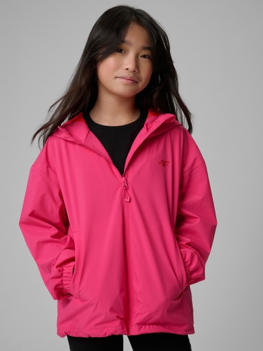  4F JUNIOR Dziewczęca kurtka przejściowa 4F 4FJWSS26TTJAU1096 różowa Fuksja