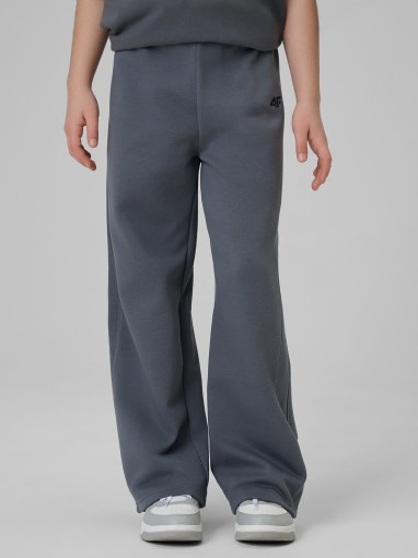 Dziewczęce spodnie dresowe 4F 4FJWSS26TTROF1656 - szare