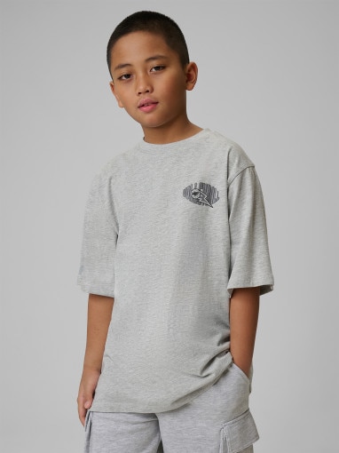  4F JUNIOR Chłopięcy tshirt z nadrukiem 4F 4FJWSS26TTSHM3014  szary Szary