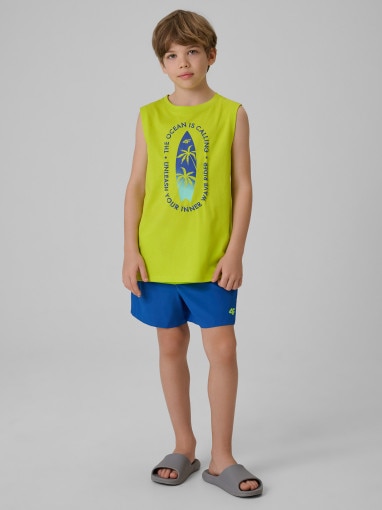  4F JUNIOR Chłopięce spodenki plażowe 4F 4FJWSS26UBDSM203  zielone Zielony