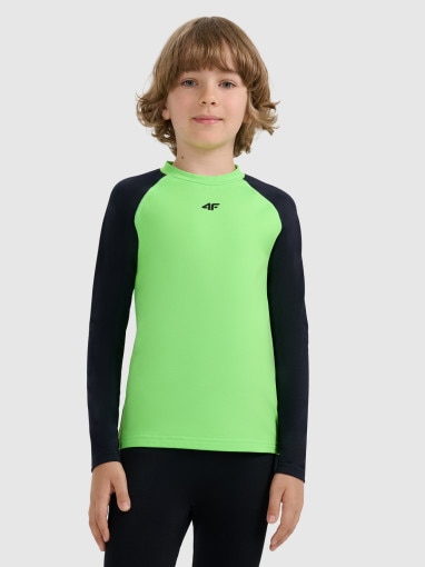  4F JUNIOR Chłopięca bielizna termiczna (góra) 4F 4FJRAW25UBRUM122  zielona Zielony