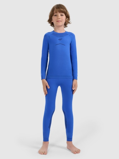  4F JUNIOR Chłopięca bielizna termoaktywna komplet 4F 4FJRAW25USEAM265  niebieska Niebieski