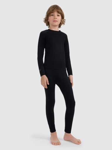  4F JUNIOR Chłopięca bielizna termoaktywna komplet 4F 4FJRAW25USEAU267  czarna Czarny