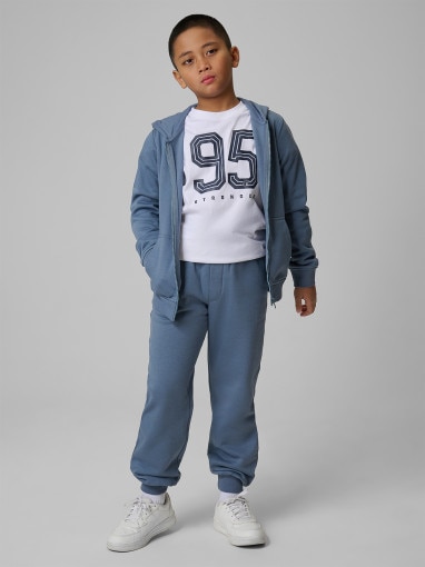 Chłopięca bluza rozpinana z kapturem 4F 4FJRSS26TSWSM2749 - denim