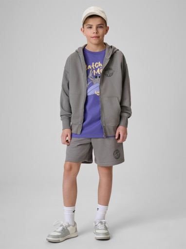 Chłopięca bluza rozpinana z kapturem 4F 4FJRSS26TSWSM2934 - szara