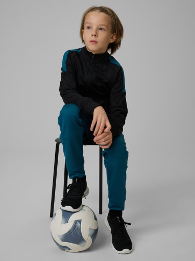  4F JUNIOR Chłopięca bluza treningowa 4F 4FJRSS26TFSWM0991  czarna Czarny