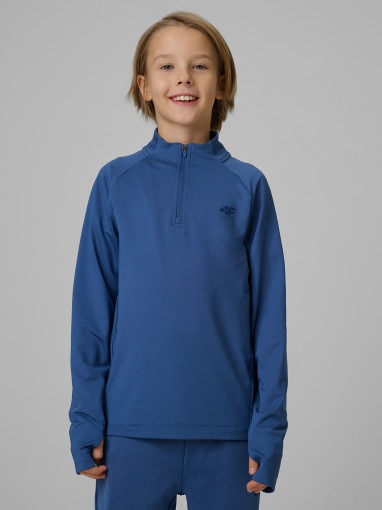  4F JUNIOR Chłopięca bluza treningowa 4F 4FJWSS26TFSWM689  granatowa Granatowy