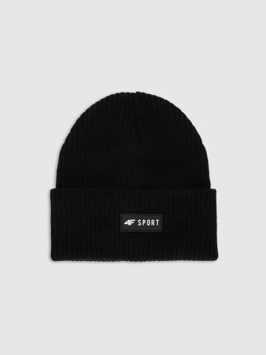  4F JUNIOR Chłopięca czapka zimowa 4F 4FJRAW25ACAPM0812  czarna Czarny