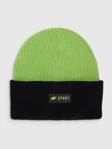 4F JUNIOR Chłopięca czapka zimowa 4F 4FJRAW25ACAPM0812  zielona Zielony