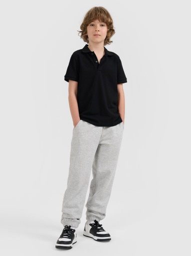 Chłopięca koszulka polo 4F 4FJRAW25TPTSM0749 - czarna