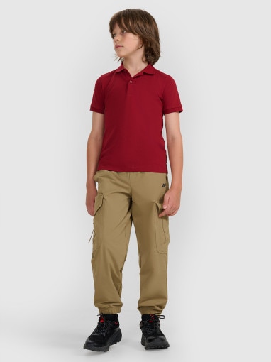 Chłopięca koszulka polo 4F 4FJRAW25TPTSM0749 - czerwona