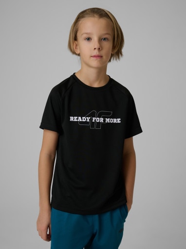 Chłopięca koszulka treningowa 4F 4FJRSS26TFTSM2391 - czarna