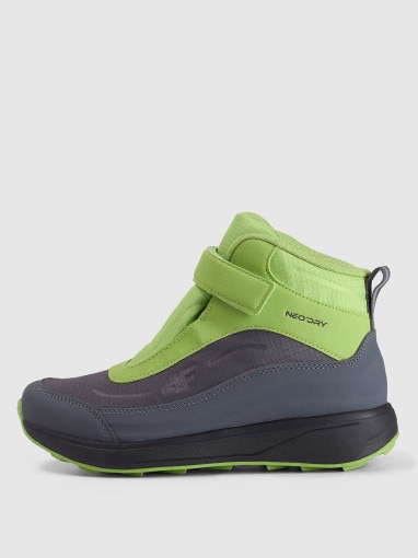  4F JUNIOR Chłopięce buty zimowe śniegowce 4F 4FJRAW25FSBSM034  czarne Zielony