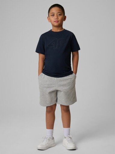  4F JUNIOR Chłopięce spodenki dresowe 4F 4FJRSS26TSHOM0866  szare Szary