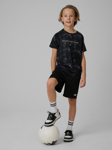  4F JUNIOR Chłopięce spodenki treningowe 4F 4FJRSS26TFSHM1693  czarne Czarny