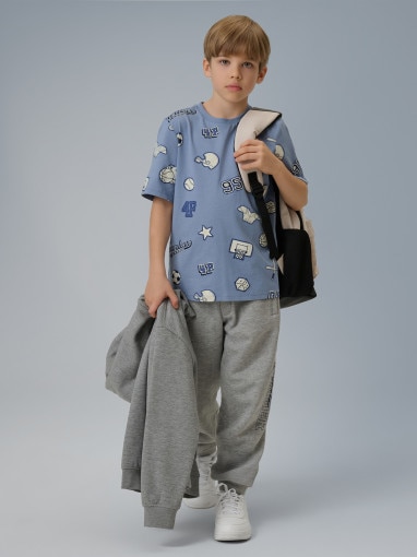  4F JUNIOR Chłopięce spodnie dresowe 4F 4FJRSS26TTROM1733  szare Szary